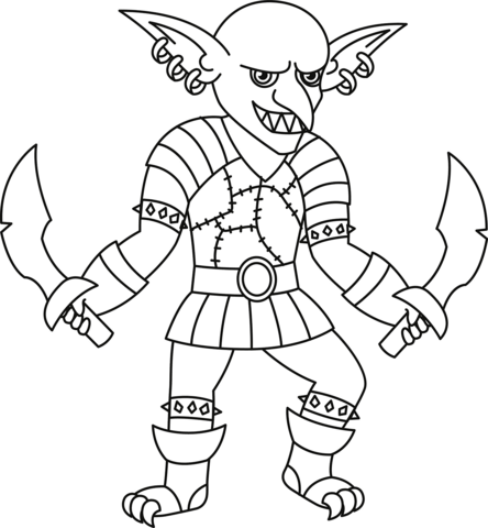 Cartoon Goblin Coloring Page